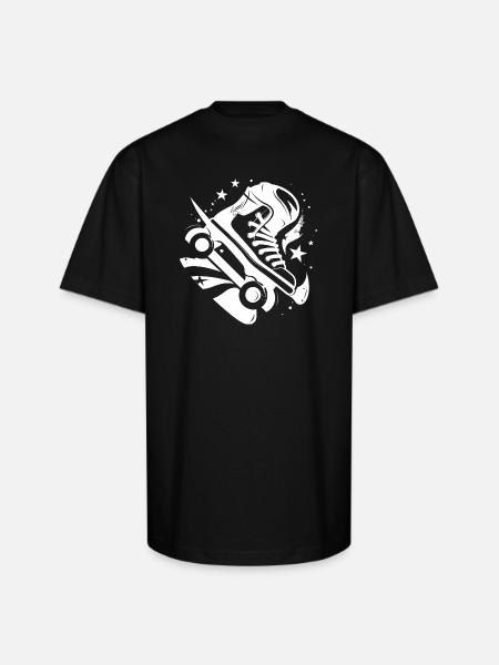 Roller Skates Graphic - Unisex Oversized Heavyweight T-Shirt - black