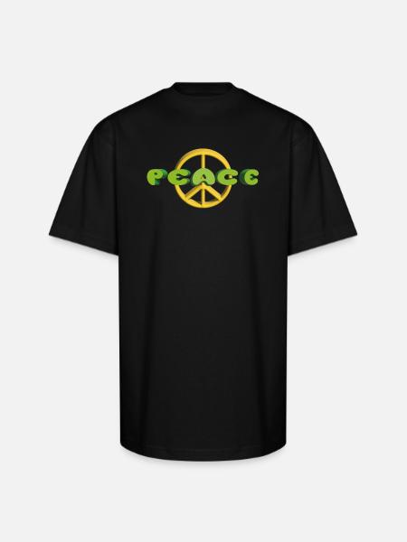 Peace on Earth - Unisex Oversized Heavyweight T-Shirt - black