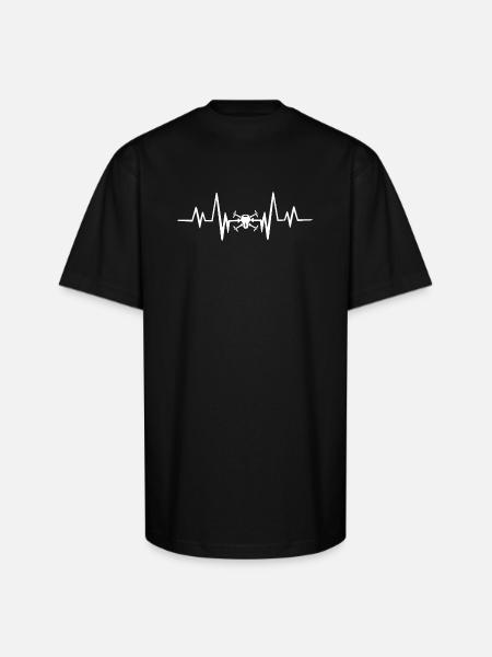Drone heartbeat - Unisex Oversized Heavyweight T-Shirt - black