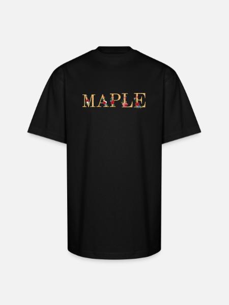 Maple - Unisex Oversized Heavyweight T-Shirt - black