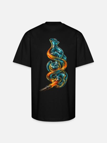 Glass Blowing - Unisex Oversized Heavyweight T-Shirt - black