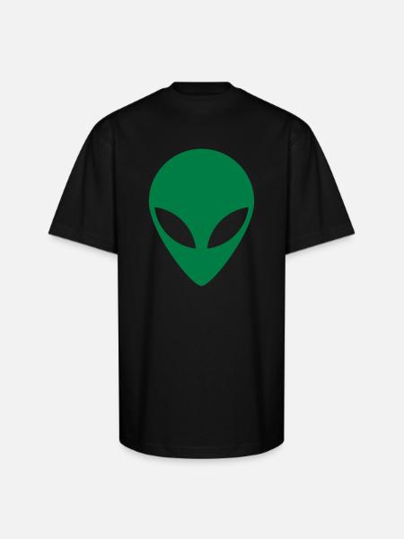 Alien Face - Unisex Oversized Heavyweight T-Shirt - black