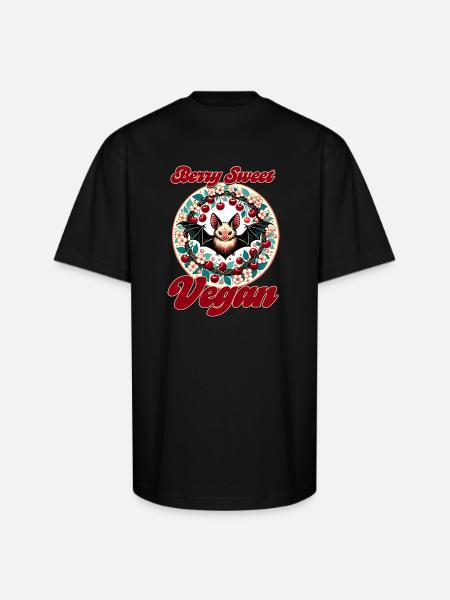 Berry Sweet Vegan - Unisex Oversized Heavyweight T-Shirt - black