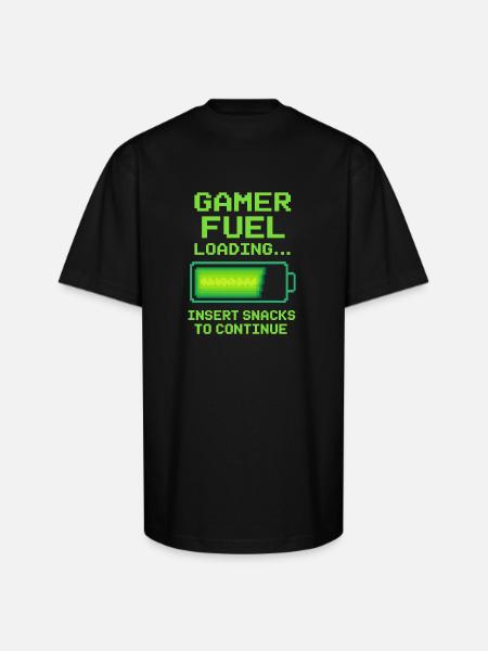 Gamer fuel - Unisex Oversized Heavyweight T-Shirt - black