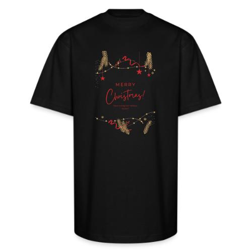 Merry Christmas Typography Design - Unisex Oversized Heavyweight T-Shirt