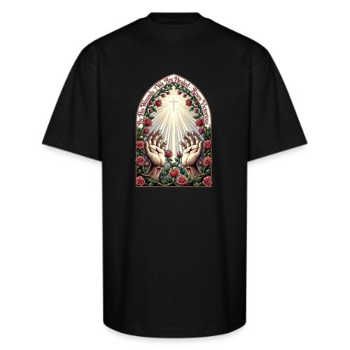 Easter By His Wounds Healed T Shirt, Renewal Gift - Unisex Oversized Heavyweight T-Shirt