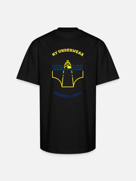 Funny Ship Underwear Summer Teez - Unisex Oversized Heavyweight T-Shirt - black