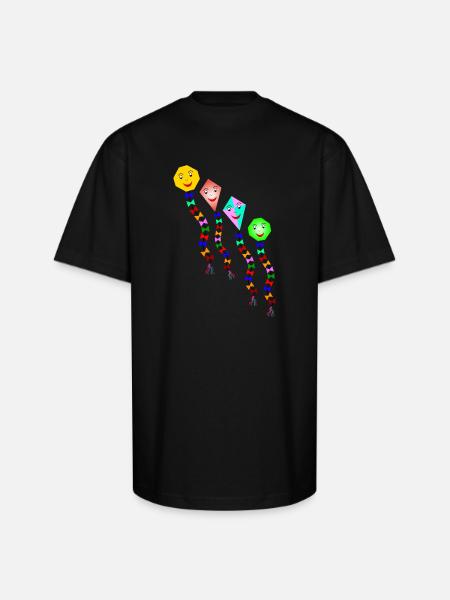 kites - Unisex Oversized Heavyweight T-Shirt - black
