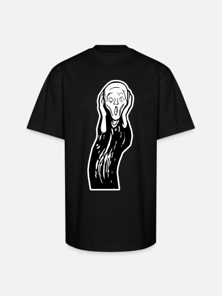 Scream Face - Unisex Oversized Heavyweight T-Shirt - black