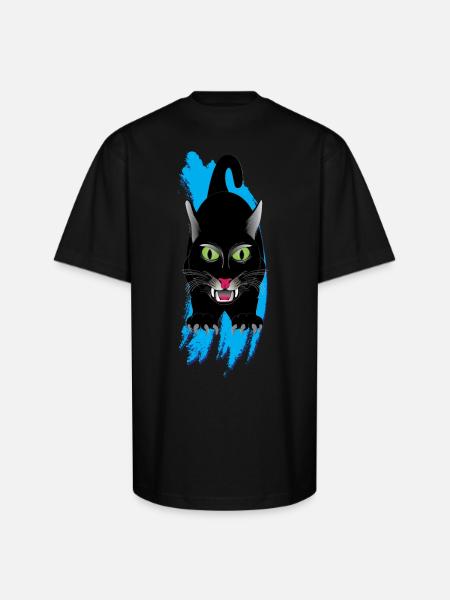 Cat Has Stealth - Unisex Oversized Heavyweight T-Shirt - black