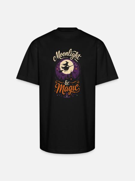 Moonlight & Magic Tshirt - Unisex Oversized Heavyweight T-Shirt - black