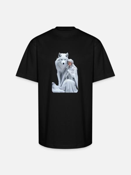 White serenity - Unisex Oversized Heavyweight T-Shirt - black