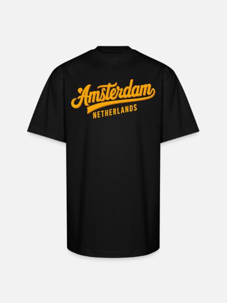 Amsterdam Netherlands Souvenir Design - Unisex Oversized Heavyweight T-Shirt - black