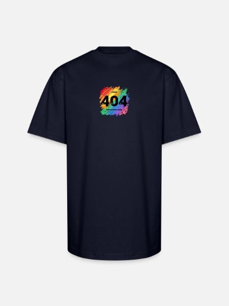 Rainbow 404 Error Tee - Unisex Oversized Heavyweight T-Shirt - navy