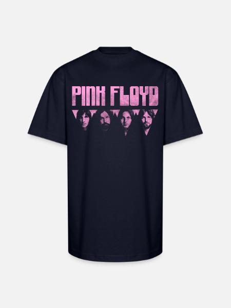 Pink Floyd Logo Pink - Unisex Oversized Heavyweight T-Shirt - navy