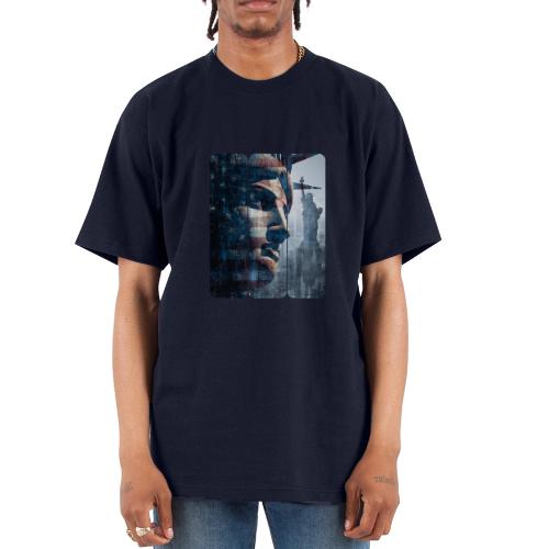 USA: Liberty in Three Visions - Unisex Oversized Heavyweight T-Shirt