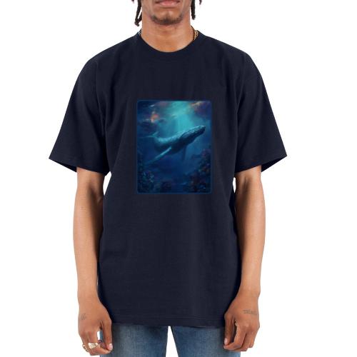 Humpback Whale Ocean Reef Design - Unisex Oversized Heavyweight T-Shirt