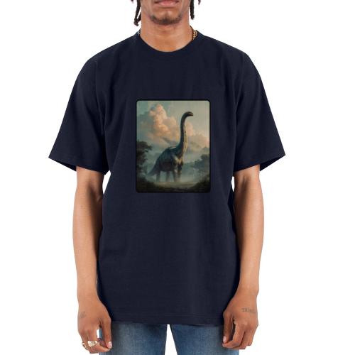 Brachiosaurus Prehistoric Scene Design - Unisex Oversized Heavyweight T-Shirt