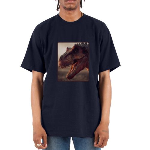 T Rex Roaring Close-Up Design - Unisex Oversized Heavyweight T-Shirt