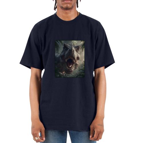 T Rex Jungle Roar Design - Unisex Oversized Heavyweight T-Shirt