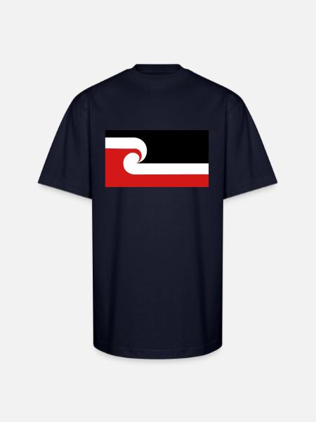 Maori Flag - Unisex Oversized Heavyweight T-Shirt - navy