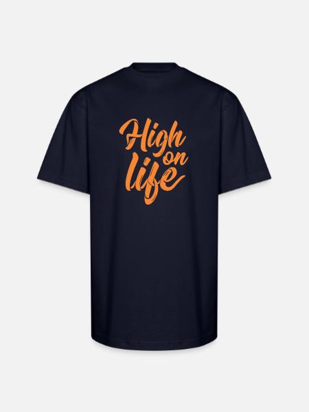 High On Life - Unisex Oversized Heavyweight T-Shirt - navy