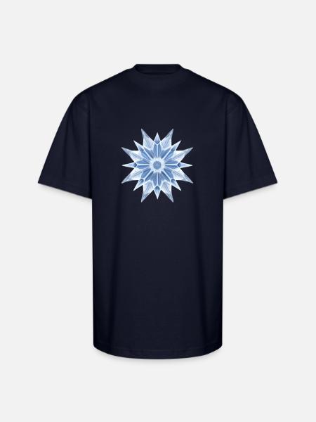 Ice Crystal - Unisex Oversized Heavyweight T-Shirt - navy