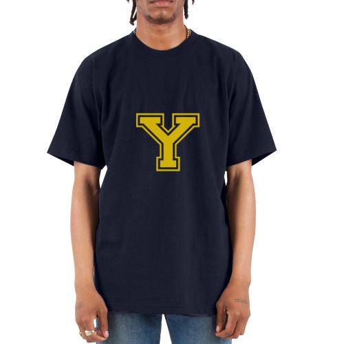 Letter Y – Capital Athletic Alphabet Monogram - Unisex Oversized Heavyweight T-Shirt