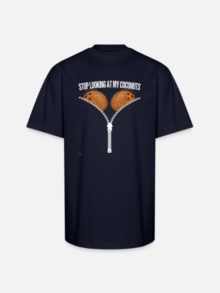 Looking Coconuts Summer Coconut - Unisex Oversized Heavyweight T-Shirt - navy