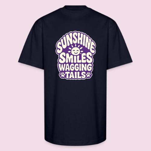Sunshine Smiles Wagging Tails - Unisex Oversized Heavyweight T-Shirt