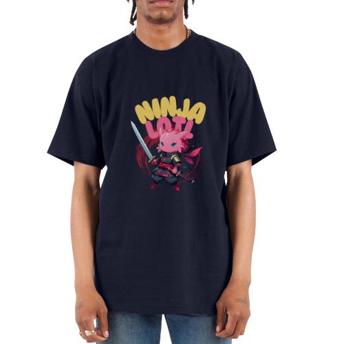 Kawaii Axolotl Ninja - Unisex Oversized Heavyweight T-Shirt