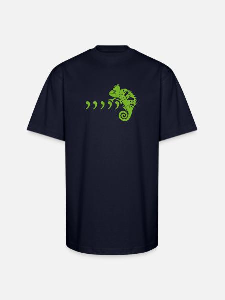 Comma Chameleon - Unisex Oversized Heavyweight T-Shirt - navy