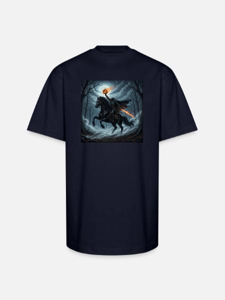 Headless Horseman - Unisex Oversized Heavyweight T-Shirt - navy