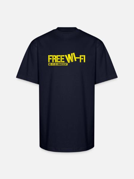 Wi-Fi is Innocent - Unisex Oversized Heavyweight T-Shirt - navy