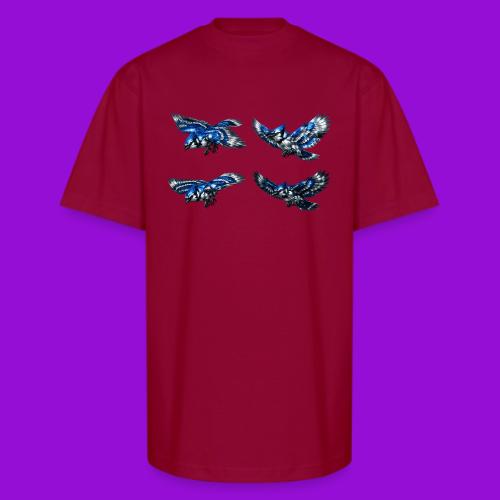 Silver Blue Jay Flight Stages - Unisex Oversized Heavyweight T-Shirt