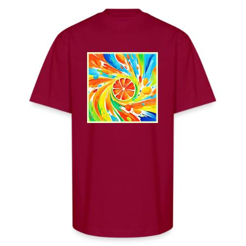Citrus swirling Splash Design - Unisex Oversized Heavyweight T-Shirt