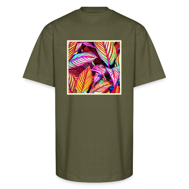 Striped Neon Leaves Design