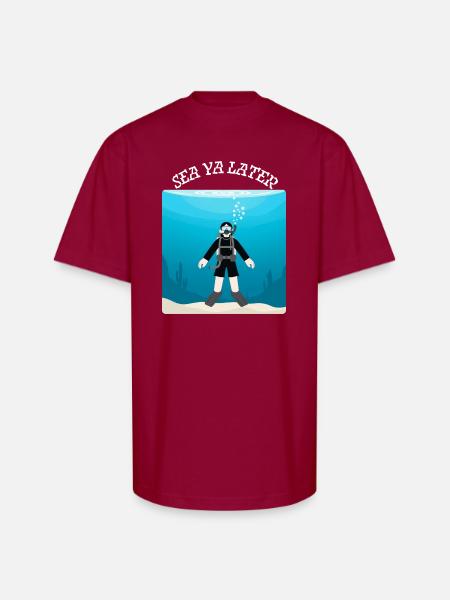 Sea_Ya_Later - Unisex Oversized Heavyweight T-Shirt - cardinal