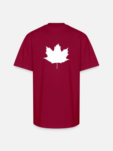 Maple Leaf - Unisex Oversized Heavyweight T-Shirt - cardinal