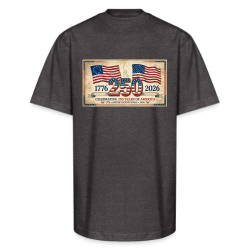 USA 250th Anniversary Flags Emblem - Unisex Oversized Heavyweight T-Shirt