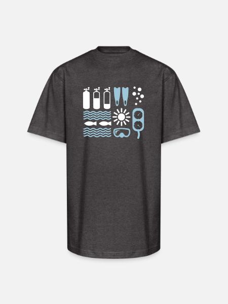 Scuba Diving - Unisex Oversized Heavyweight T-Shirt - charcoal grey