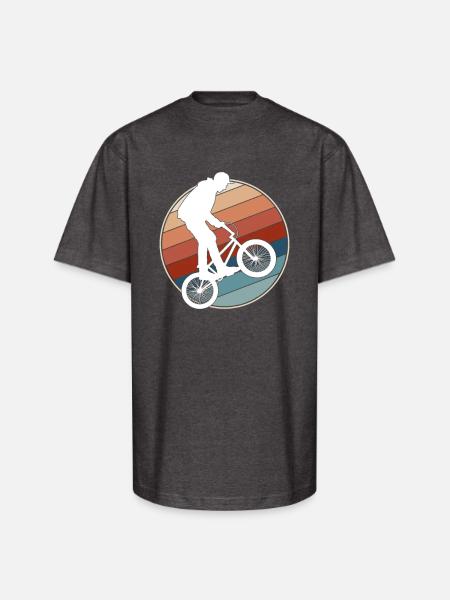 Retro BMX Rider - Unisex Oversized Heavyweight T-Shirt - charcoal grey
