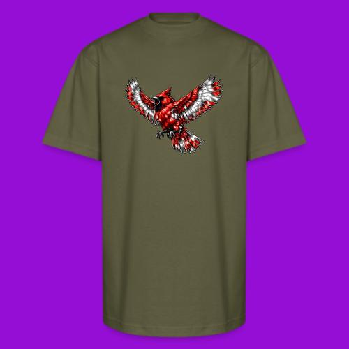 Cardinal in Flight - Unisex Oversized Heavyweight T-Shirt