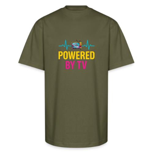 Powered by TV | MediaMelanieTV - Unisex Oversized Heavyweight T-Shirt