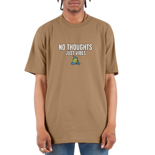 No Thoughts Just Vibes Funny Frog Shirt - Unisex Oversized Heavyweight T-Shirt