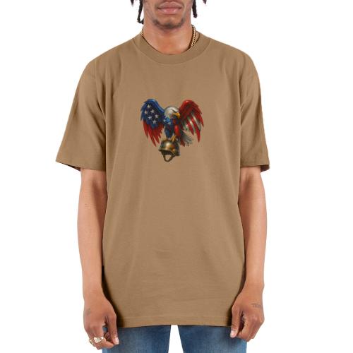 American Flag Bald Eagle - Helmet - Unisex Oversized Heavyweight T-Shirt