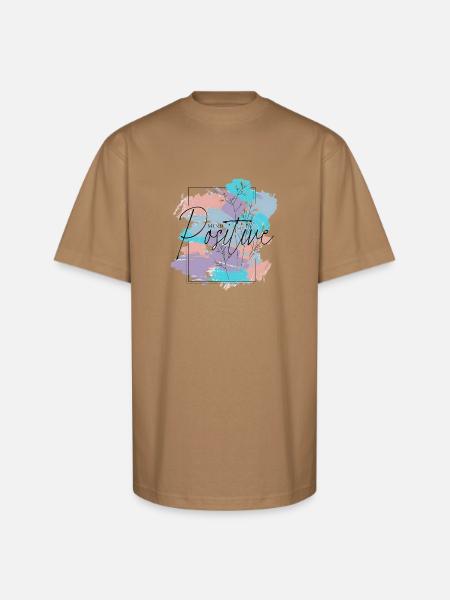 Mind Positive - Unisex Oversized Heavyweight T-Shirt - khaki