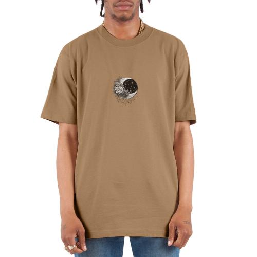 Crescent Moon Floral - Unisex Oversized Heavyweight T-Shirt