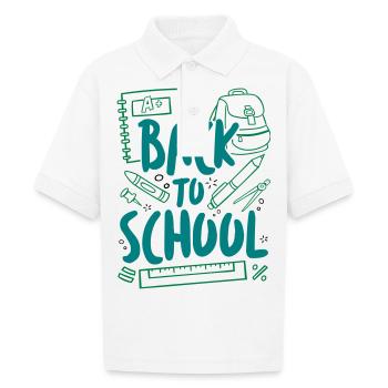 Back to School - Gildan Kid's 50/50 Jersey Polo - white - Front - Braiden (125cm)