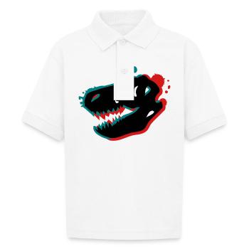 T Rex Skull 3-D - Gildan Kid's 50/50 Jersey Polo - white - Front - Braiden (125cm)